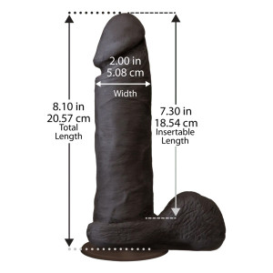 Фалоімітатор Doc Johnson The Realistic Cock 8 inch Black - ULTRASKYN, Vack-U-Lock, діаметр 5,1 см. Photo 2